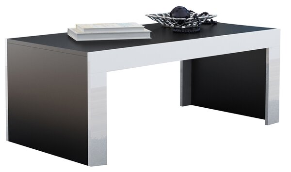 MEBLINE Konferenčný stolík TESS 120 čierny / biely lesk