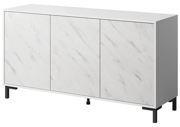 MEBLINE Komoda MARMI 150 biela / biely mramor