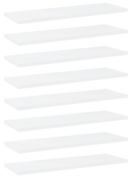 Prídavné police 8 ks, biele 60x20x1,5 cm, drevotrieska