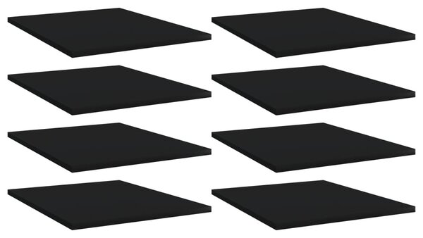 Prídavné police 8 ks, čierne 40x50x1,5 cm, drevotrieska