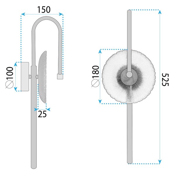 Toolight Toolight, LED nástenné svietidlo 53x18cm, 3W, 3000K, LHJ072-W, zlatá matná, OSW-50032