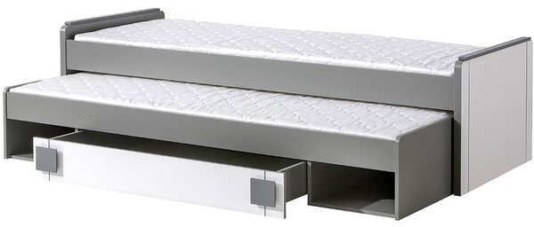 MEBLINE Poschodová posteľ s úložným priestorom COMI GM16 popol / biela