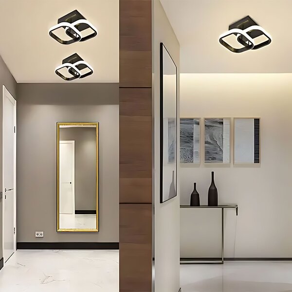 Toolight Toolight, LED stropné svietidlo 23x23cm, 22W, 3000K, LHJ074-C, čierna matná, OSW-50034