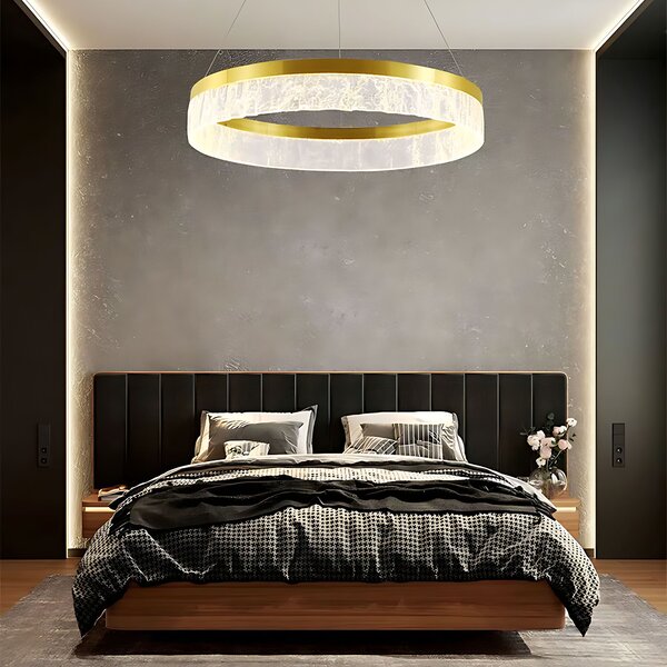 Toolight Toolight, LED závesné osvetlenie 80cm, 50W, 3000K, LHJ047-CP, zlatá lesklá, OSW-50022