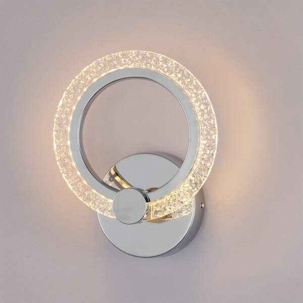 Toolight Toolight, LED nástenné svietidlo 22x19cm, 8W, 3000K, LHJ067-W, chrómová, OSW-60035
