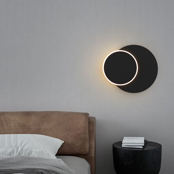 Toolight Toolight, nástenné LED svietidlo 20cm, 10W, 3000K, LHJ082-W, čierna, OSW-60040