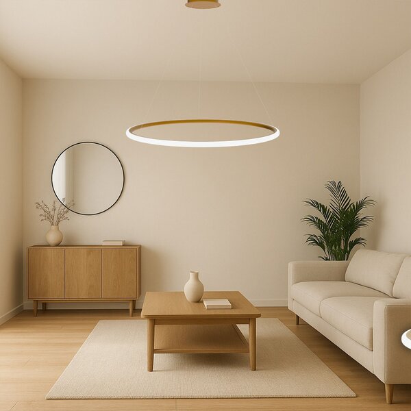 Toolight Toolight, LED závesné svietidlo 40cm, 24W, 3000K, LHJ004-CP, zlatá matná, OSW-50002