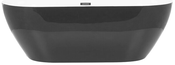 Voľne stojaca vaňa čierna sanitárny akrylát 160 x 75 cm oválna voľne stojaca moderný štýl