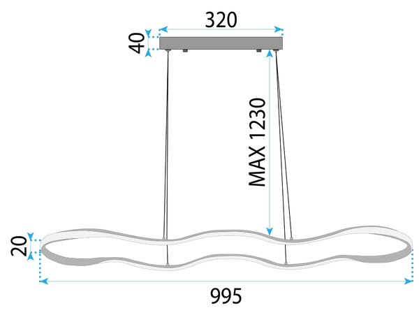 Toolight Toolight, LED stropné osvetlenie 100cm, 24W, 3000K, LHJ028-CP, zlatá, OSW-60018