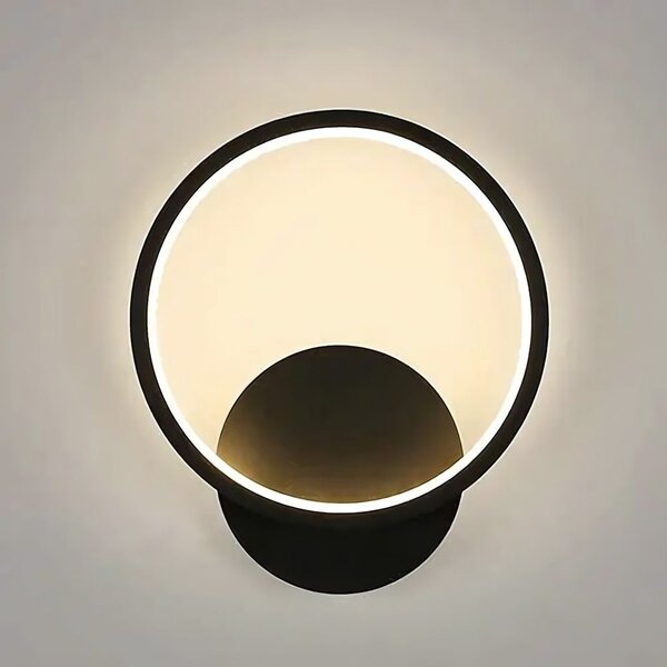 Toolight Toolight, LED nástenné svietidlo 20cm, 10W, 3000K, LHJ081-W, čierna matná, OSW-50060