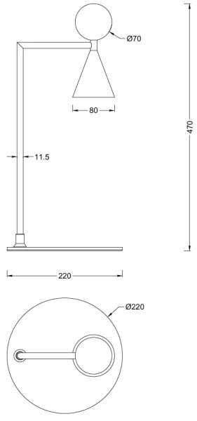 MAXLIGHT T0070 - LED stolná lampa BINGO LED/12W/230V CRI 92 čierna/béžová