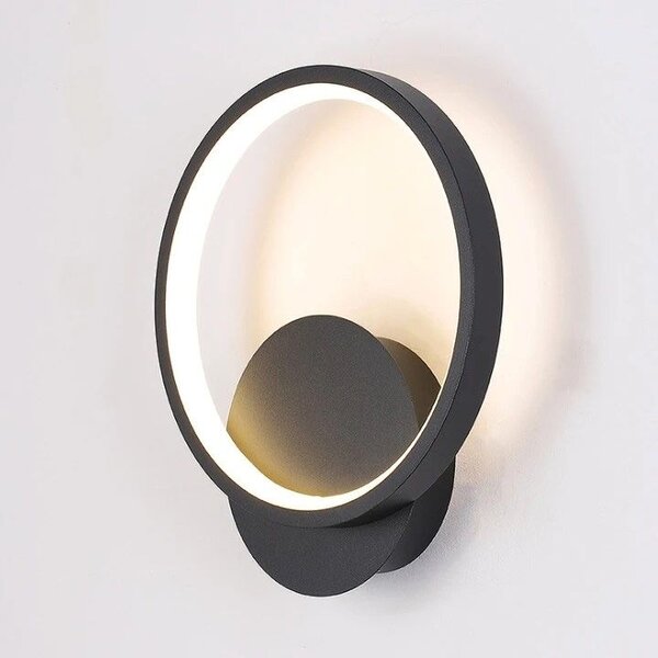 Toolight Toolight, LED nástenné svietidlo 20cm, 10W, 3000K, LHJ081-W, čierna matná, OSW-50060