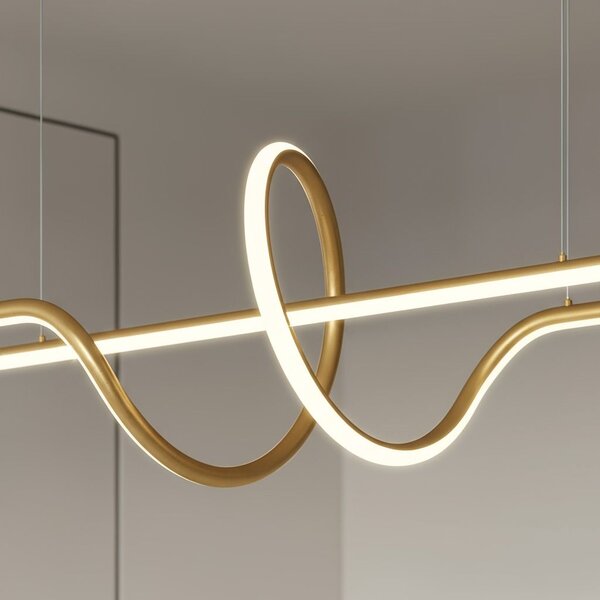 Toolight Toolight, LED závesné osvetlenie 118cm, 36W, 3000K, 3500lm, LHJ038-CP, zlatá matná, OSW-50049