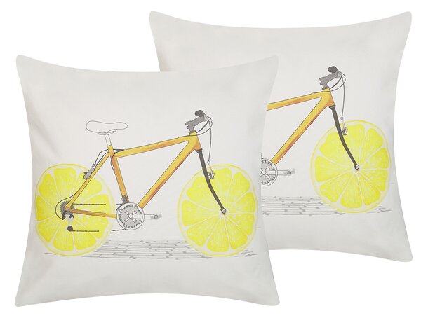 Dekoratívny vankúš viacfarebná potlač bicykla sada 2 ks bavlna 45 x 45 cm moderný dizajn