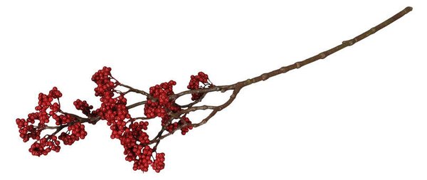 Konár umelý kvet natur červené plody 62cm