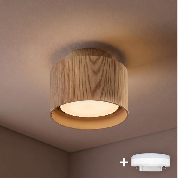 BRILAGI - LED bodové svietidlo BACKLIT 1xGX53/15W/230V+LED/3W pr. 10 cm dubový dekor