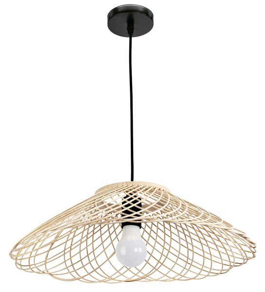 Toolight Natural, závesné stropné svietidlo 40cm, 1xE27, APP1946-1CP, prírodná hnedá-čierna, OSW-66076