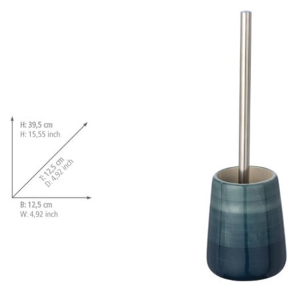 Petrolejovomodrá toaletná kefa Wenko Pottery