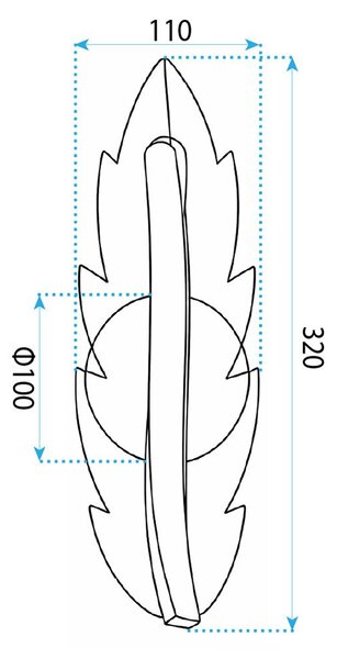 Toolight Toolight, LED nástenné svietidlo, 10W, 4000K, 1000lm, G182-W, zlatá lesklá, OSW-07814