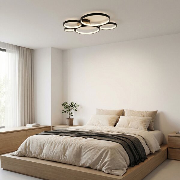 Toolight Toolight, LED stropné svietidlo 63x61cm, 45W, 4000K, 2500lm, APP1911-C, čierna matná, OSW-66059