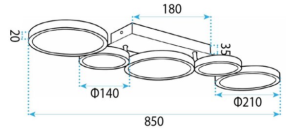 Toolight Toolight, LED stropné svietidlo, 35W, 4000K, 2000lm, APP1913-C, čierna, OSW-66060