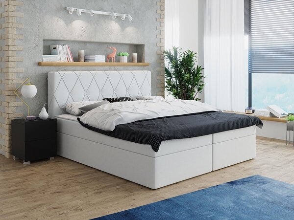 Moderná box spring posteľ Stefanie 160x200, biela