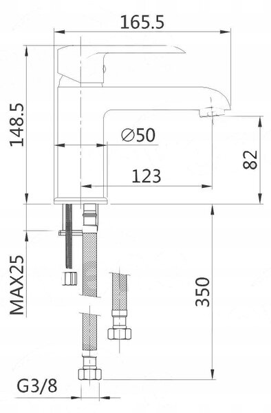 Invena Siros, umývadlová batéria, čierna matná, BU-90-004-A