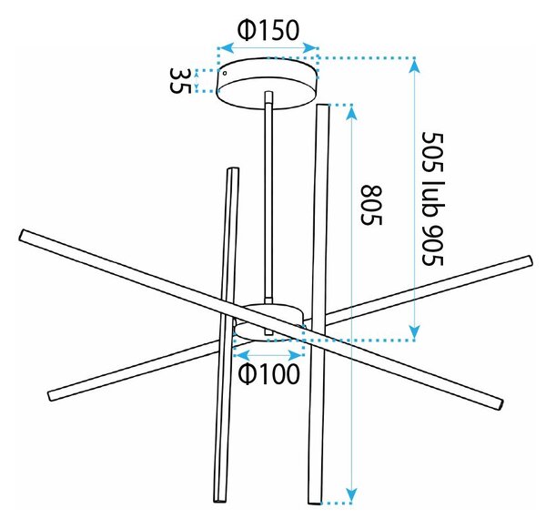 Toolight Toolight, LED stropné svietidlo, 40W, 4000K, 2000lm, APP1929-CP, čierna, OSW-66068