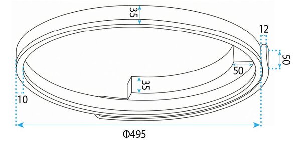 Toolight Toolight, LED stropné svietidlo 50cm, 35W, 4000K, 2000lm, APP1925-C, čierna, OSW-66066