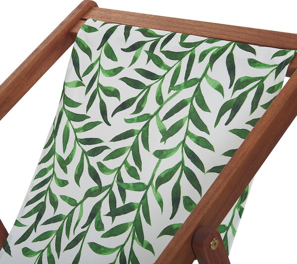 Poťah na záhradné ležadlo biela zelená polyester 113 x 44 cm rastlinný vzor listov sada 2 kusov náhradné poťahy moderný štýl záhrada