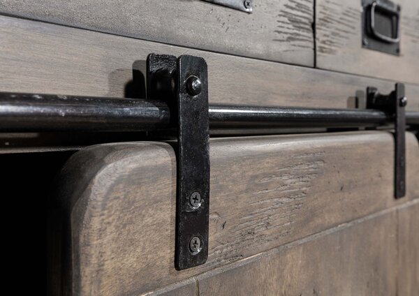 IRON Príborník Mango 150x45x90 sivý, lakovaný
