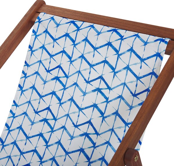 Poťah na záhradné ležadlo biela modrá polyester 133 x 44 cm geometrický vzor sada 2 kusov náhradné poťahy moderný štýl záhrada