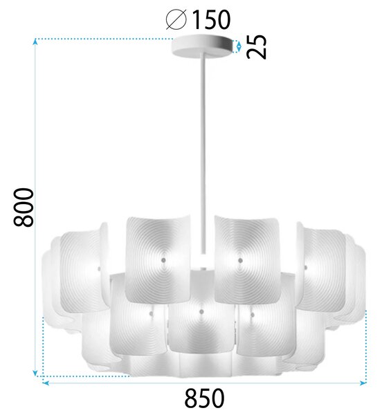 Toolight Toolight, LED stropné svietidlo 85cm, 27W, APP1671-1CP, biela, OSW-06136