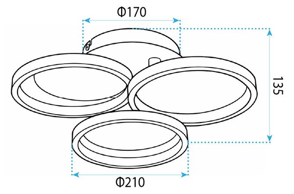 Toolight Toolight, LED stropné svietidlo, 30W, 4000K, 1500lm, APP1919-C, čierna, OSW-66063