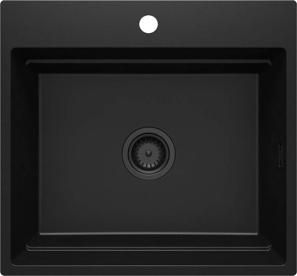 Deante Magnetic, 1-komorový granitový drez 560x520x220mm, čierna matná, DEA-ZRM_N10A