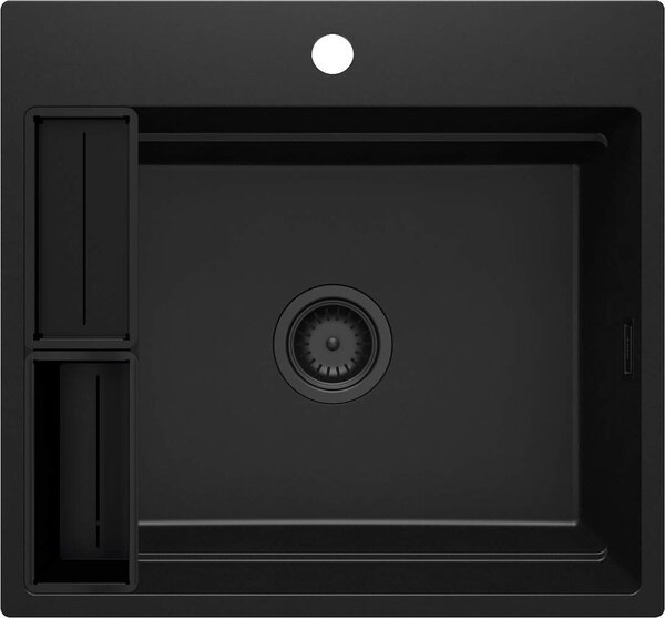 Deante Magnetic, 1-komorový granitový drez 560x520x220mm, čierna matná, DEA-ZRM_N10A