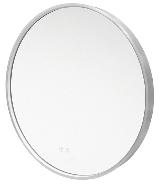 Mereo Mereo, okrúhle LED zrkadlo, priemer 60 cm, LED osvetlenie, rám z brúsenej ocele, MER-CN164S