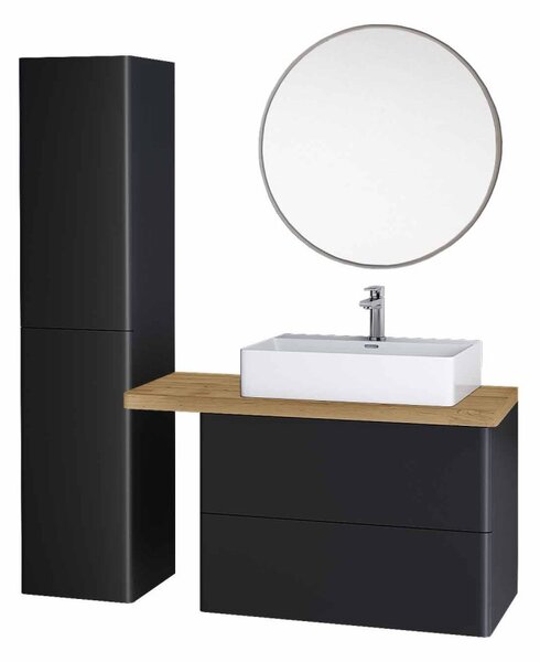 Mereo Mereo, okrúhle LED zrkadlo, priemer 60 cm, LED osvetlenie, rám z brúsenej ocele, MER-CN164S