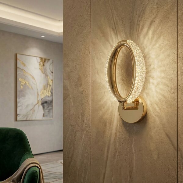 Toolight Rea, nástenné LED svietidlo 7W, 4000K, 500lm, G174-W, zlatá lesklá, OSW-07818