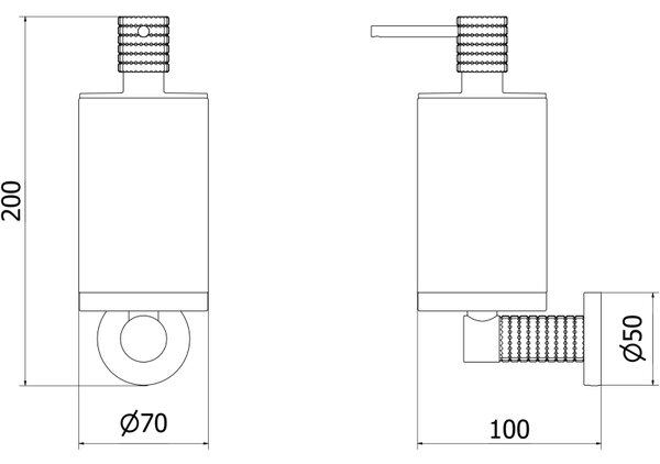 Mexen Triv, nástenný dávkovač mydla, biela / čierna matná, 70A33058-70W