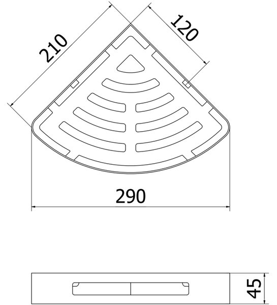 Mexen Laxo-C, rohová polička, zlatá matná, 70A8513-55