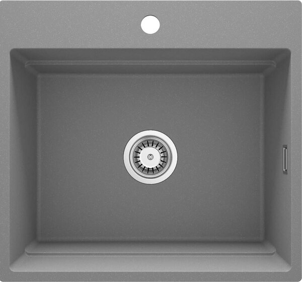 Deante Magnetic, 1-komorový granitový drez 560x520x220mm, šedá metalíza, DEA-ZRM_S10A