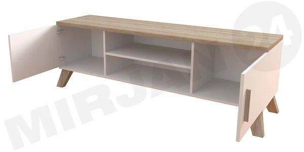 Mirjan24 TV skrinka Sanna 160 2D2K RTV, Farby: briliantovo biela matná / dub sonoma 5902928126259