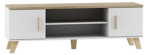 Mirjan24 TV skrinka Sanna 160 2D2K RTV, Farby: briliantovo biela matná / dub sonoma 5902928126259