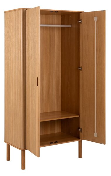 Šatníková skriňa v dekore duba v prírodnej farbe 100x200x55 cm Langley – Actona
