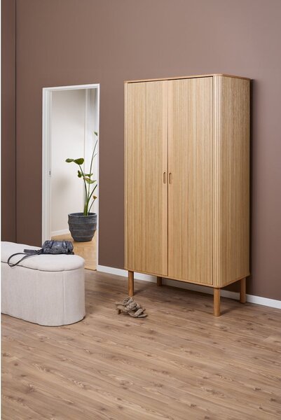 Šatníková skriňa v dekore duba v prírodnej farbe 100x200x55 cm Langley – Actona