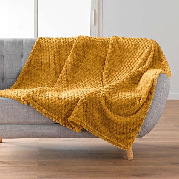 Okrovožltá deka z mikroflanelu 125x150 cm Mini Frosty – douceur d'intérieur