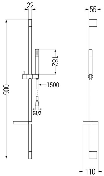 Mexen sprchový set DS70, čierna, 785704583-70