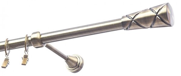 Garniže kovové jednoradové exclusive mosadz priemere 19 mm - Genua 1,5 m