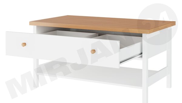 Mirjan24 Konferenčný stolík 1S Kos KS-15, Farby: biela / dub nash 5902928586251